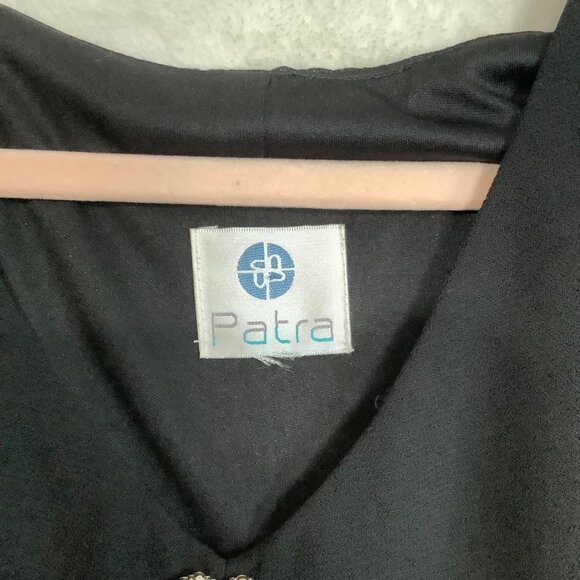 Vtg Black Tiered Chiffon Evening Dress By Patra Women Medium Formal Y2K - Picture 3 of 8